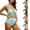 Light Blue, variant on Maternity Two Piece Swimsuit with Tie Front - Textured High Waisted Pregnancy Bikini Set