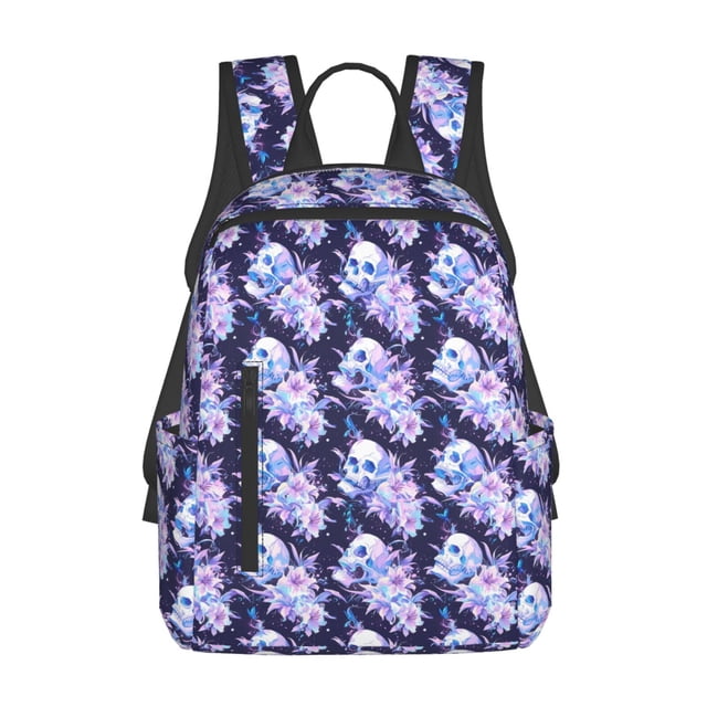 Easygdp blue starry sky Skull flower para Easygdp Yak - Mochila Casual Ligera y Resistente para Viaje y Senderismo para Hombres y Mujeres