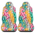 thumbnail image 1 of LAKIMCT Rainbow Leopard Pattern Car Seat Covers Vehicle Front Seat Covers Universal Fit Seat Protector, 1 of 9