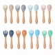 thumbnail image 2 of Silicone and Wooden Baby Feeding Set - 2pc Spoon and Fork for Toddlers Dinnerware Training Cutlery, 2 of 5