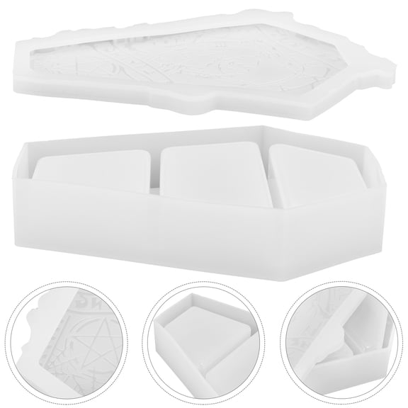 AURARMLET Silicone Coffin Display Mold White for DIY Epoxy Resin Keychains and Home Decor
