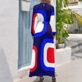thumbnail image 3 of Vestido largo con bloques de color rojo, blanco y azul retro, vestidos de novia para mujer, vestidos de noche de lujo 2024, 3 of 5
