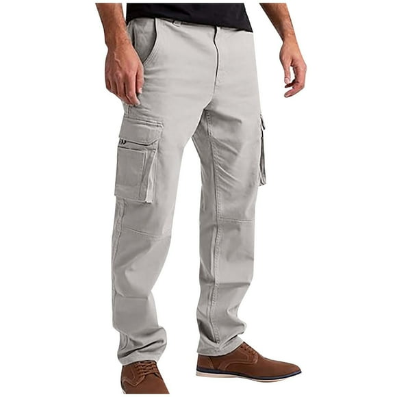 VBARHMQRT Black Khaki Pants Men Men's Comfortable Solid Color Casual Fashion Pants Men's Outdoor Classic Work Pants