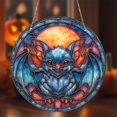 thumbnail image 6 of DVKOVI Halloween Suncatcher Stained Glass Window Hanging Decor Aesthetic Wall Decor Garden Sun Catchers Brick Red A, 6 of 7