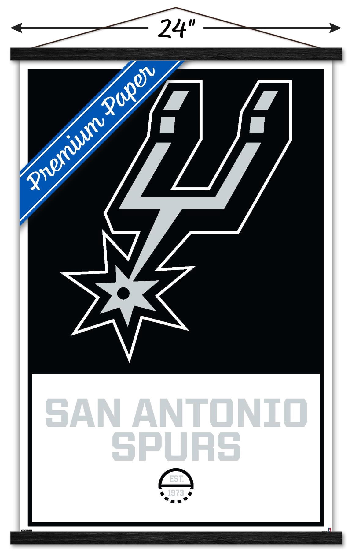 NBA San Antonio Spurs - Logo 21 Wall Poster with Wooden Magnetic Frame, 22.375" x 34"