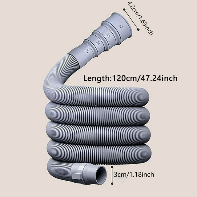 JJKBVCLO Rallonge de Tuyau de Vidange pour Laveuse Flexible Durable Raccords de Plomberie pour Laveuse Sécheuse Connecteur de Remplacement Ajustement Universel