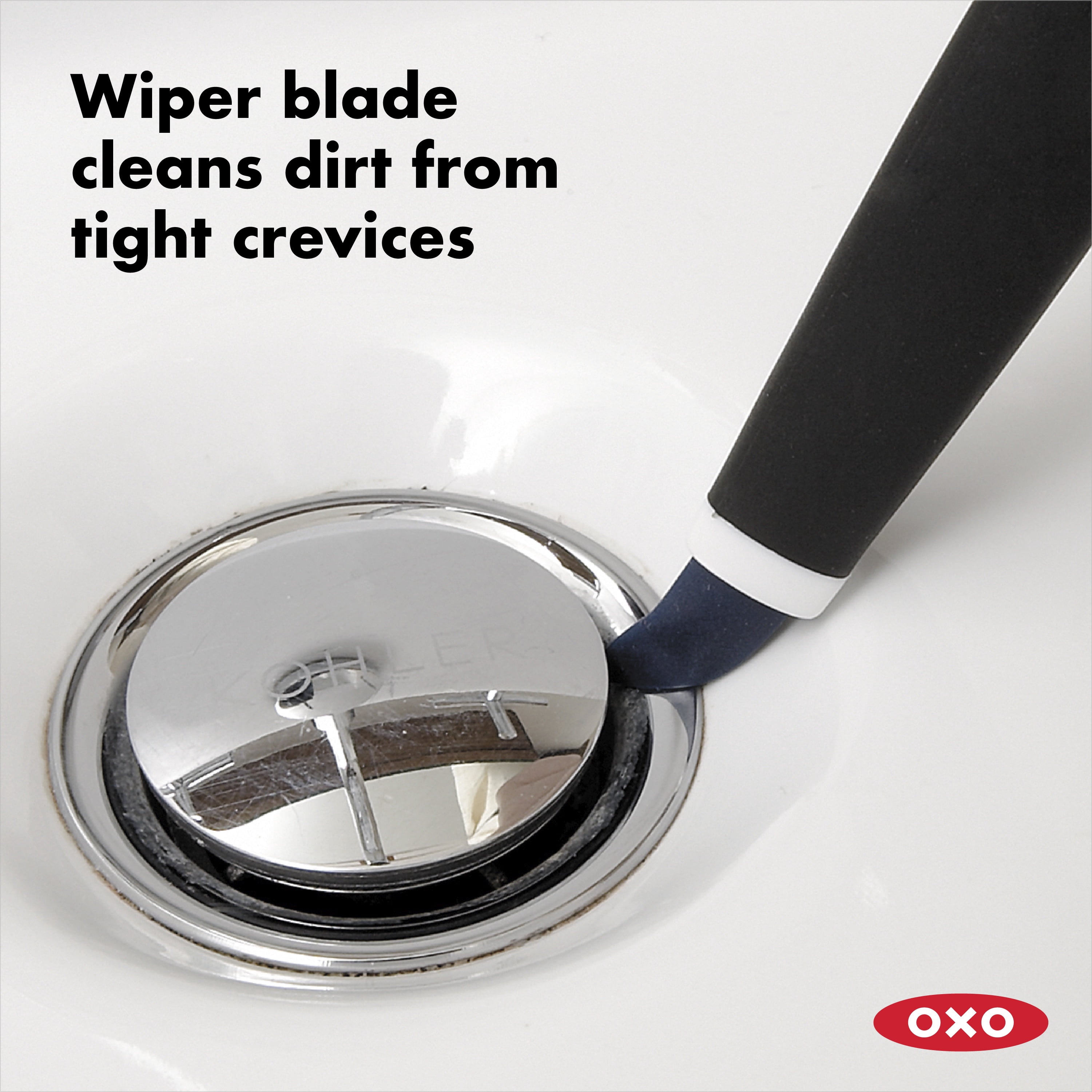 OXO Deep Clean Brush Set, Blue, Detail Cleaning Brushes for Grout, Fixtures & Crevices