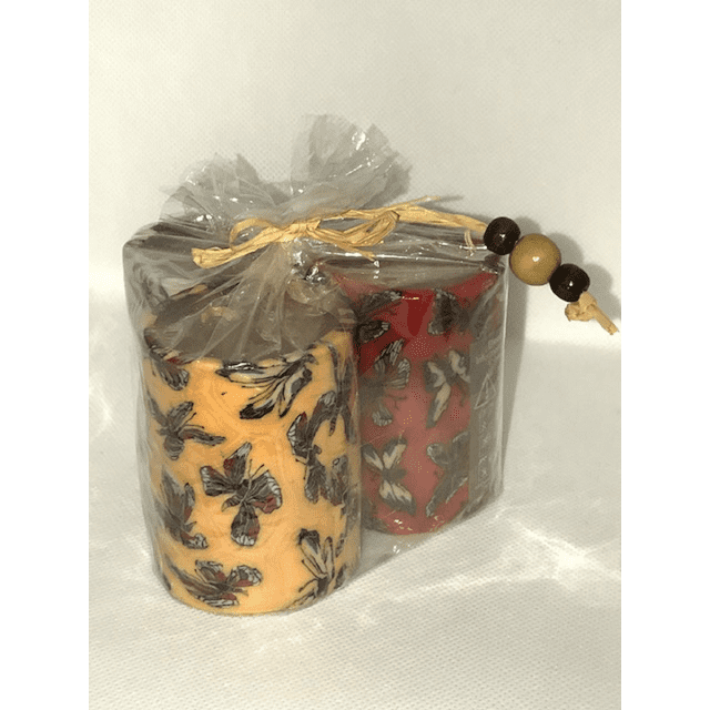 Swazi Candles , Ensemble de 3 Bougies d'Église - Papillon