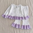 thumbnail image 2 of ZIXKCGDSE Toddler Baby Girl Clothes Bow Long Sleeve Pullover Tops and Flared Pants Fall Winter Outfits Size 9-12 Months, 2 of 4