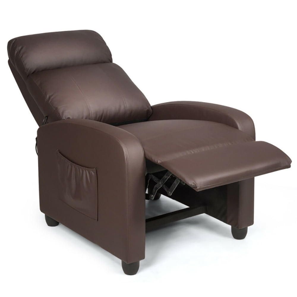 Finihen Massage Recliner Chair, Recliner Sofa Wingback Chair with Massage Function, for Living Room, Bedroom, Brown Finihen Massage Recliner Chair, Recliner Sofa Wingback Chair with Massage Function, for Living Room, Bedroom, Brown