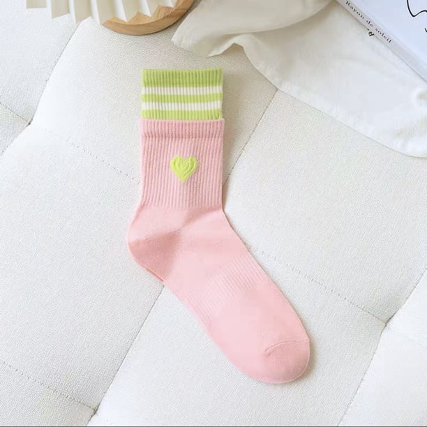 Zhuge 10 pares de calcetines finos de algodón para mujer, calcetines de algodón suave para mujer por encima del tobillo (rosa)