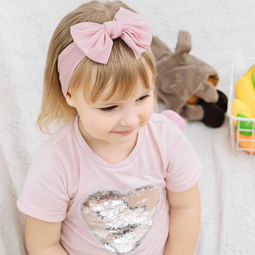 EIMELI Baby Breathable Soft Bow Headband Newborn High Stretch Nylon Hair Accessories For Girls 6 Months to 3 Years Old Infant And Toddler
