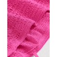 thumbnail image 3 of Hot Pink Ruched Tie-Shoulder Pleated Mini Dress For Women, 3 of 4