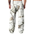 thumbnail image 3 of Havenx Mens Baggy Camo Sweatpants Graphic Camouflage Sweats Straight Wide Leg Elastic Waist Bottoms with Pockets Workout Athletic Joggers Soft Lounge Open Bottom Clothing,White L, 3 of 4