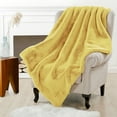 thumbnail image 6 of Home Soft Things Heavy Faux Fur Throw - Sunshine Yellow - 50" x 60", 6 of 10