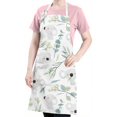 thumbnail image 5 of Pioneer Flower Floral Print Pattern Apron-Garden Aprons for Women with Pockets-Cotton Linen Waterproof Kitchen Cooking Gardening Aprons Adjustable for Kitchen,Cooking,BBQ and Salon 33x27 Inch, 5 of 7