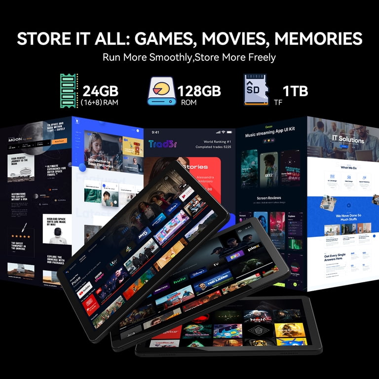 Tablet Android 15 Tablet,24GB RAM 128GB ROM /1TB TF, Octa-Core AI
