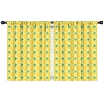 Blackout Kids Curtains,Yellow Lemon Slices Green Pattern Childrens Insulated Curtains Set Of 2,Bedroom Essentials,Toddler Room Decor 42"x54"