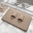 thumbnail image 2 of Wave Pattern Bathroom Floor Mat Soft Rug, Absorbent Non Slip Backing Doorway Carpet For Shower Tub Sink Area, Quick Dry Comfortable Floor Covering For Bedroom Entryway Indoor Use, 2 of 6
