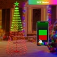 thumbnail image 4 of Árbol de Navidad con iluminación Holaurora, 7 pies y 295 LED, con adorno en forma de estrella, 4 of 7