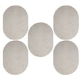 thumbnail image 1 of Furnish My Place Abstract Contemporary Stripes Modern Plush Two Tone High Low Pattern Rug, Abstract Area Rug, Pet-Friendly Carpet, Made in USA - Easy Fit Beige, 2' x 4' Oval - Set of 3, 1 of 5