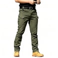 thumbnail image 2 of Men 6 Pocket Stretch Cargo Pants Regular Fit Soft Light Outdoor Hiking Trousers S-XXL（1 piece）, 2 of 10