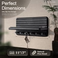 thumbnail image 3 of Rebee Vision Small Pine Wood Key Holder Wall Mount - Mini Key Holder for Wall with Shelf & 4 Hooks (Black, 11inch), 3 of 6