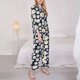 thumbnail image 3 of Balery Daisy Floral Conjunto de Pijama con Estampado para Mujer, Conjunto de Dos Piezas con Manga Larga, Ropa de Dormir Suave con Bolsillos, Pijamas Cómodos-Large, 3 of 7