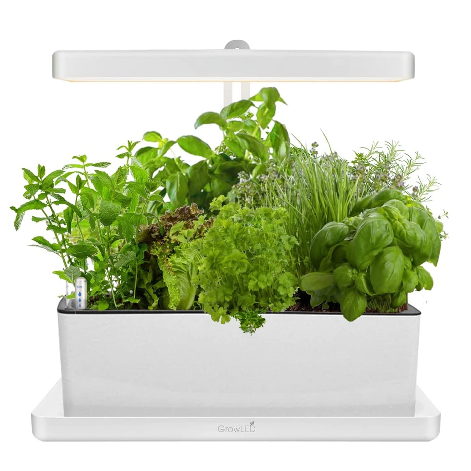 GrowLED Indoor Herb Garden Grow Light Kits, Window Box Plastic Planters