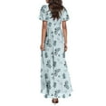 thumbnail image 6 of UoCefik Floral Maxi Dresses for Women 2025 Summer Elegant Flutter Sleeve Long Flowy Dresses Trendy V Neck Garden Party Dress Sky Blue L, 6 of 8