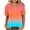 Pink-30, variant on Women's Plus Size Casual Short Sleeve T-Shirt, Summer V-Neck Scallop Trim Ombre Top, Sizes S-5X