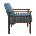 thumbnail image 2 of Blue Fabric Accent Chair - Walnut Wood Frame, 29.5" Modern Living Room Furniture. Padded Seat, 100% Polyester Upholstery, Durable, Stylish Design., 2 of 2