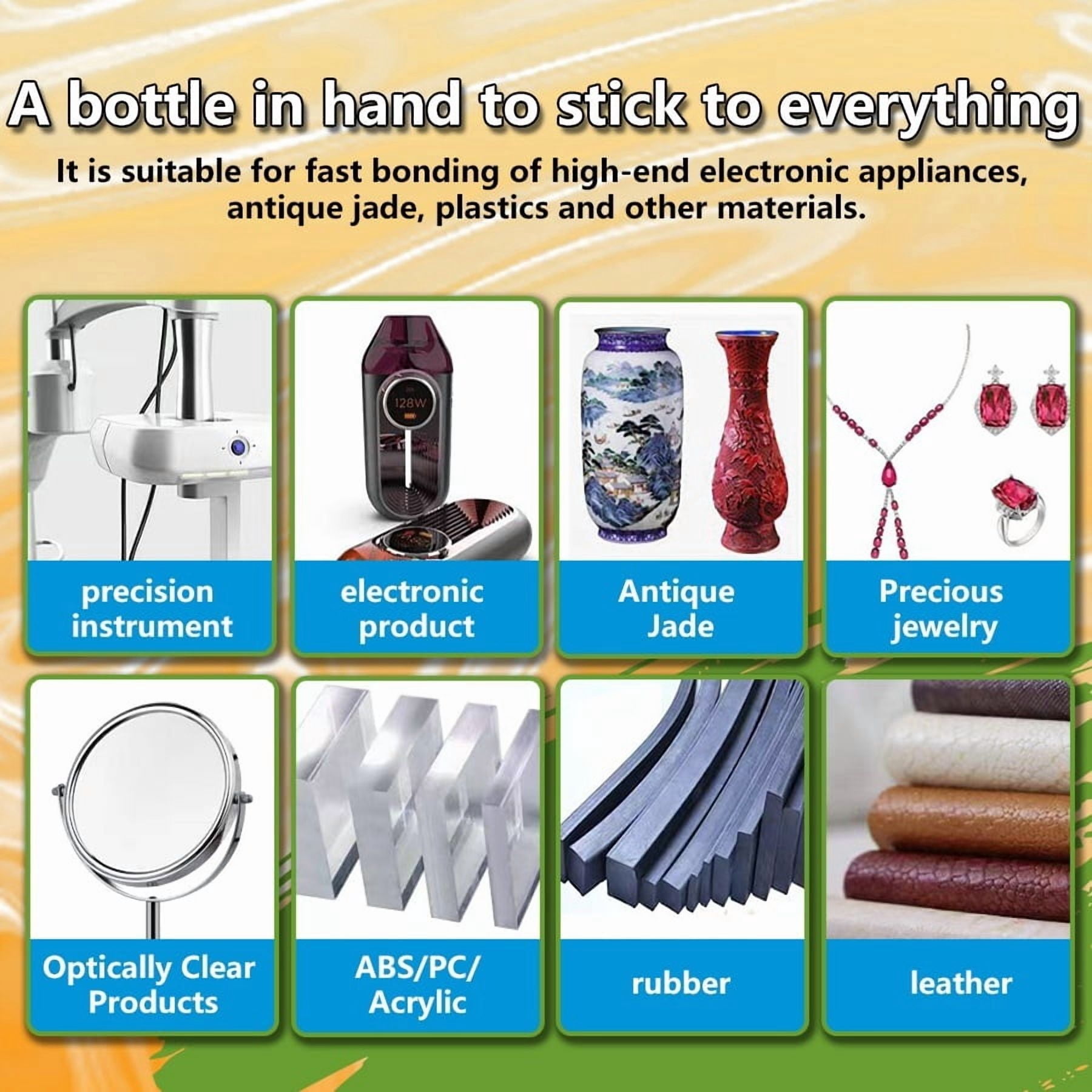 15 Pieces Instant Bonding Clear Cyanoacrylate Super Glue, Quick Dry Universal Adhesive for Plastic, Wood, Metal, Crafts and Daily Small Parts Repair
