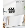 thumbnail image 6 of Luxspire Shampoo and Conditioner Dispenser, Shower Soap Dispenser Wall Mounted 3 Sets White Plastic Bottles Bamboo Pump, 500ml Shampoo and Conditioner Bottles for Bathroom, Shower Wall and Hotel, 6 of 8