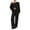 Black, variant on Women Pant Suits Spring Autumn New Sexy Sloping Shoulder Casual Sports Suit Fashion Loose Simple Sweater Pants 2 piece Set Female