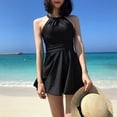 thumbnail image 3 of Neinkie Maillot-robe une Pièce pour Femme à Jupe Croisée Froncée, 3 of 7