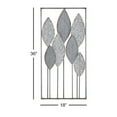 thumbnail image 3 of DecMode Gray Metal Tall Cut-Out Leaf Wall Decor with Intricate Laser Cut Designs, 3 of 9