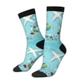 thumbnail image 1 of Fotbe Travelling on Airplane Calcetas Largas con Estampado para Hombre y Mujer – Calcetas de Compresión Transpirables y Elásticas, Viajar y Uso Diario Talla 5-11, 1 of 6