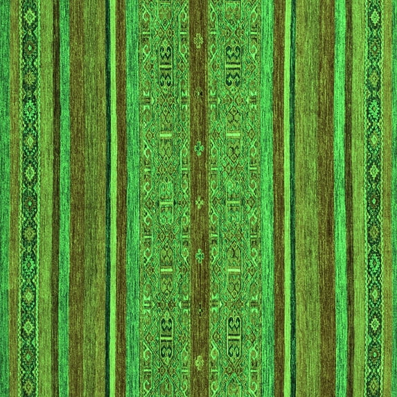 Ahgly Company Indoor Square Abstract Green Modern Area Rugs, 8' Square