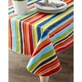 thumbnail image 5 of Contemporary Home Living Unbalanced Summer Stripes Rectangular Vinyl Tablecloth - 84" - Multi, 5 of 6