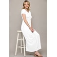 thumbnail image 5 of Made by Johnny Women's Short Sleeve Loose Plain Casual Long Maxi Dresses with Pockets L WHITE, 5 of 6
