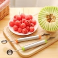 thumbnail image 2 of iaksohdu Dual-Functional Stainless Steel Fruit Melon Carving Spoon Baller Digging Tool, 2 of 8