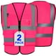 thumbnail image 1 of Chaleco de Seguridad XPCARE 2-Pack Rosa Neón Reflectante con Cremallera, 1 of 6