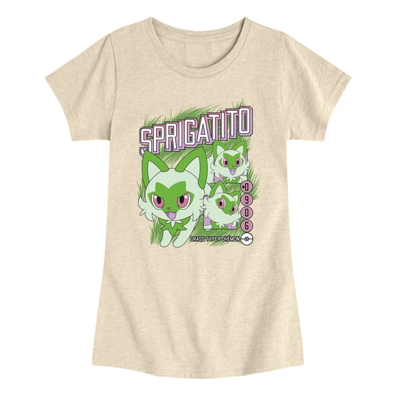 Pokémon - Sprigatito - Youth Girls Fitted Short Sleeve T-Shirt