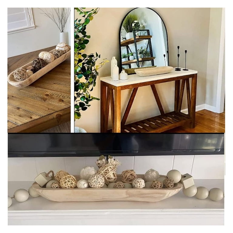 Dough Bowl Primitive Wood Trencher Tray, Home Decor Approx. 8- 9L X 5