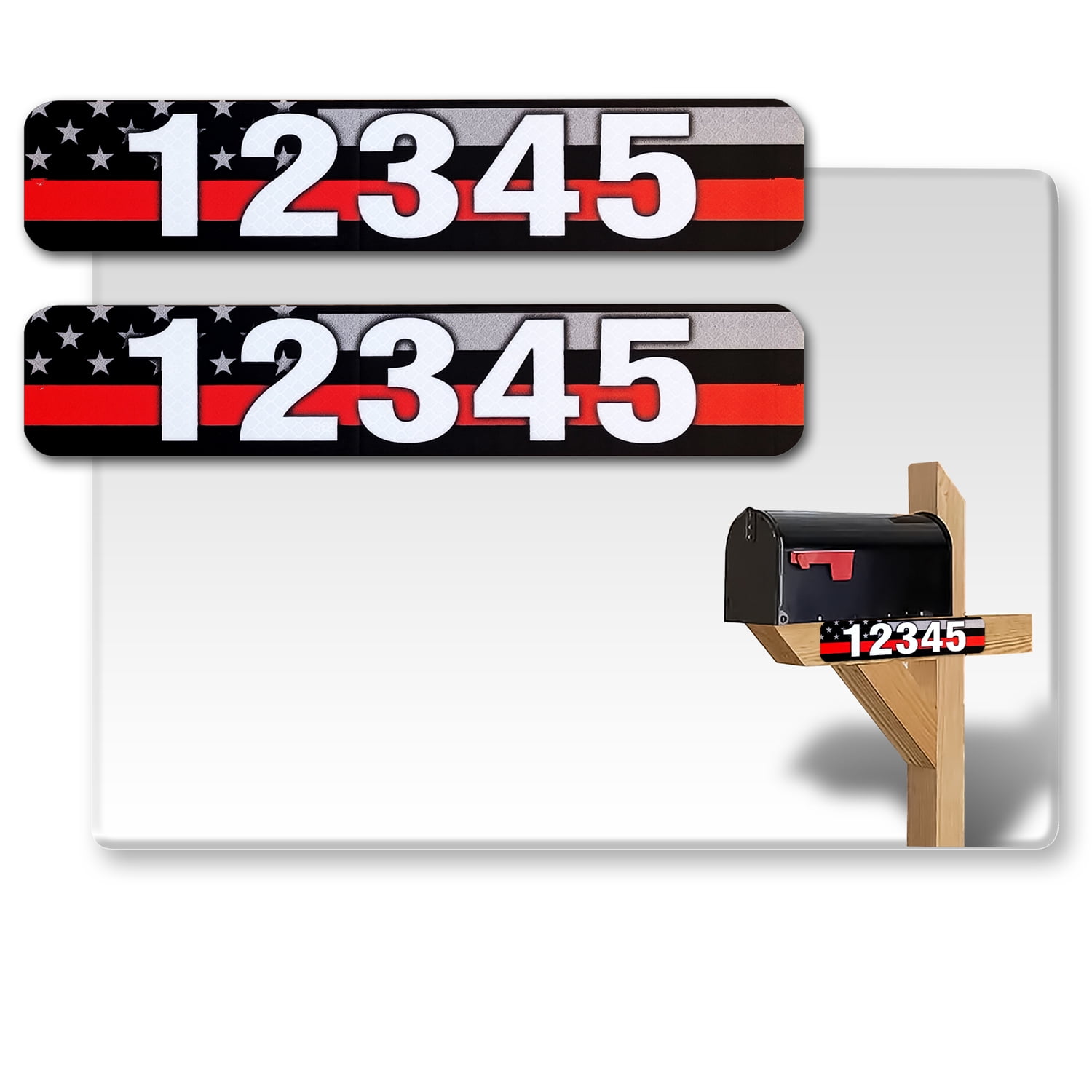 2 Pack Customized Horizontal 911 Mailbox Address Numbers Stickers