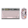 thumbnail image 1 of Riwcyla Clavier et Souris Sans Fil Combo Connexion BT3.0 Designs Transparents LED Rétroéclairé Coloré Clavier Rechargeable Affichage de la Batterie Touche Silencieux Type Mouse,C Charge Prend en Charge PC, Ordinateur Portable, Tablette, Téléphone, 1 of 6