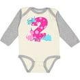 thumbnail image 3 of Inktastic Dinosaur party-Second Birthday Girls Long Sleeve Baby Bodysuit, 3 of 5