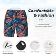 thumbnail image 5 of Balery Tropical Leaves Mens Swim Trunks Swim Shorts for Men Quick Dry Inseam Beach Shorts with Compression Liner Pocket-X-Large, 5 of 9