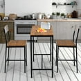 thumbnail image 2 of Giantex 3 Pieces Bar Table Set, Pub Table Set, Modern Industrial-style Table & Chair Set for Kitchen, Dining Room, Easy Assembly, 2 of 10